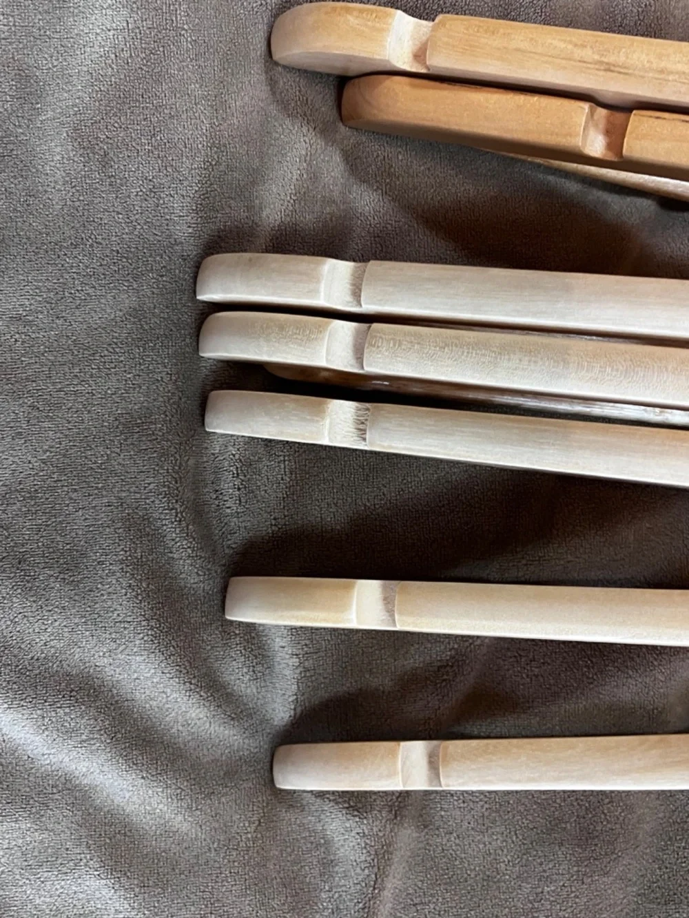 Wood Hangers Set of 7 with slip resistant notch for dresses to suits to blouses